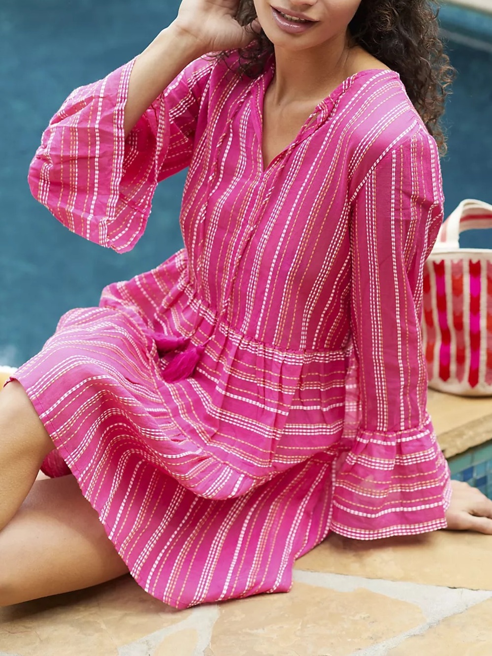 PQ SWIM Morgan Ruffled Cover-Up Tunic Dress